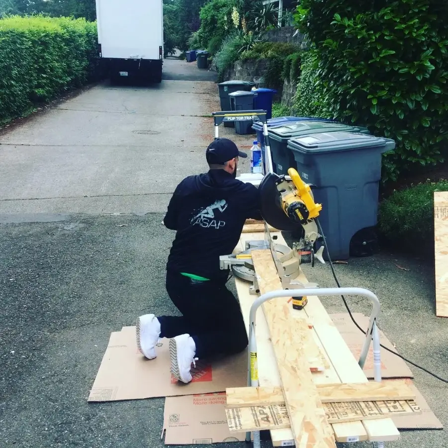Custom-built shipping crate for commercial project materials