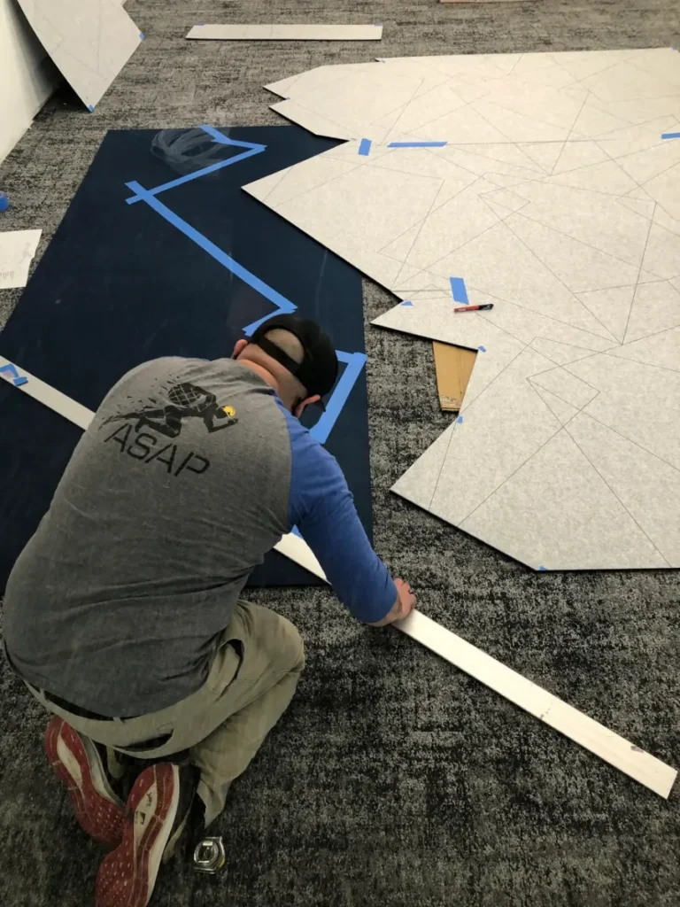 Custom graphic installation and site planning by Action Services & Programs