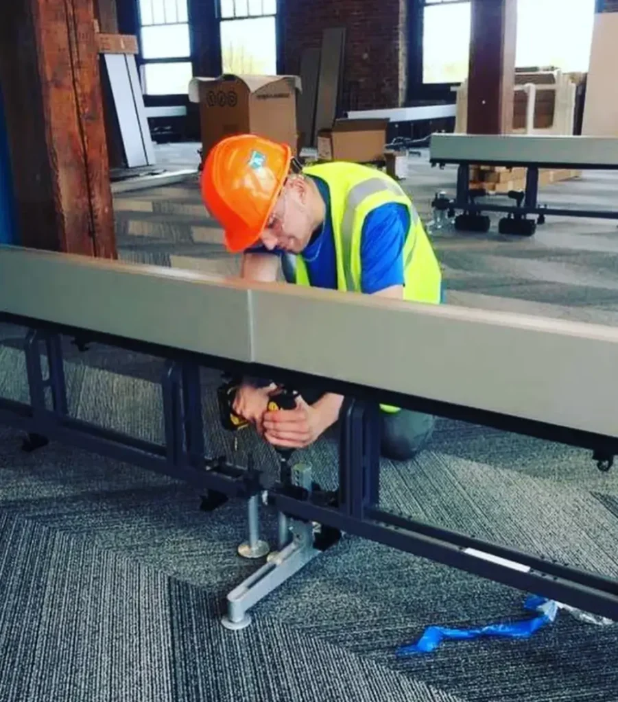 Office furniture installation and workstation assembly by Action Services & Programs